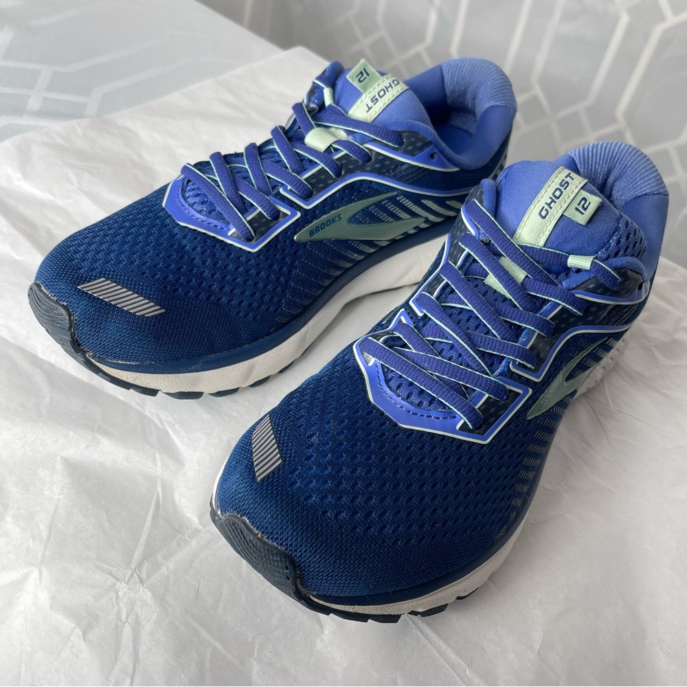 Brooks Ghost 12 Blue Mint Wide Neutral Running Shoes Women’s Size 9.5 D